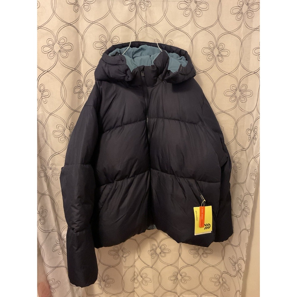All In Motion Short Puffer Men's‎ Jacket Removable Hood blue